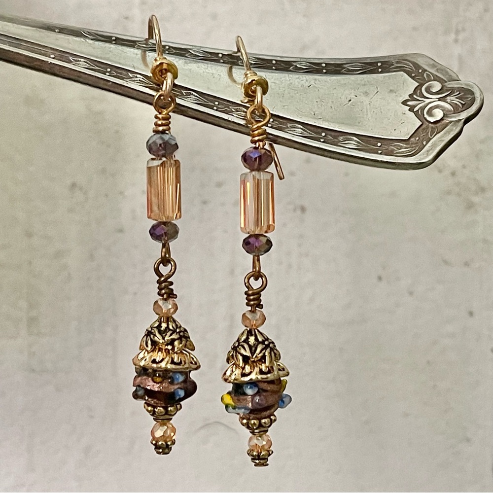 ARTISAN Earrings - “Take the Cake” Victorian Dangles - Picture 5 of 14